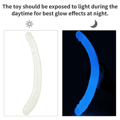 Šviečiantis dildo su mėlyna šviesa
