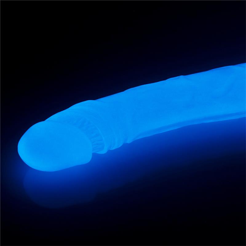 Šviečiantis dildo su mėlyna šviesa