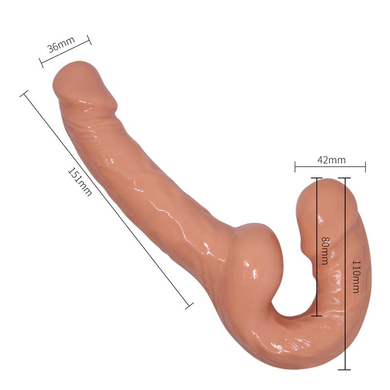 Porų dildo su lankstumu ir dviguba stimuliacija