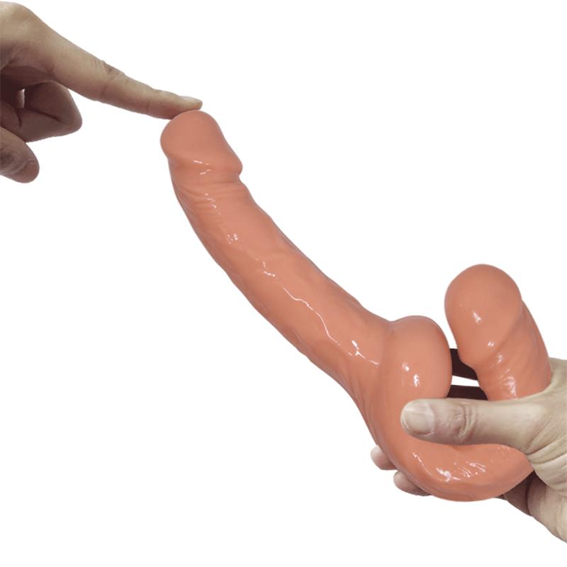 Porų dildo su lankstumu ir dviguba stimuliacija
