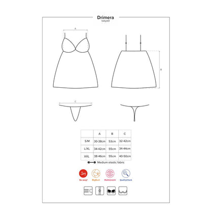 Mėlynas babydoll naktinukas su liemenėle