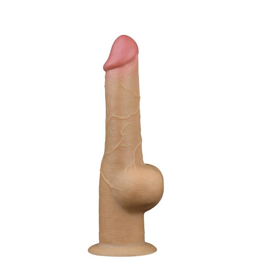Dvisluoksnis dildo su siurbtuku ir realiu pojūčiu