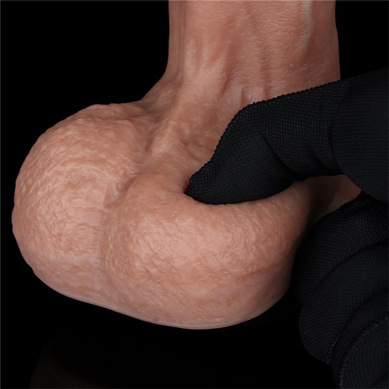 Dvisluoksnis dildo su siurbtuku ir realiu pojūčiu
