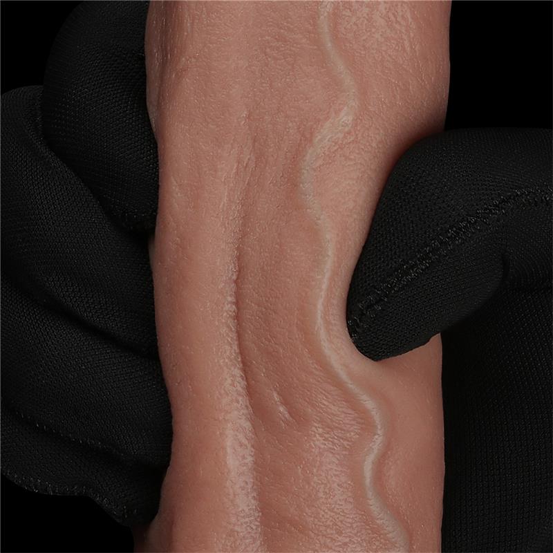 Dvisluoksnis dildo su siurbtuku ir realiu pojūčiu