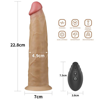 Dvisluoksnis dildo su 10 vibracijos režimų