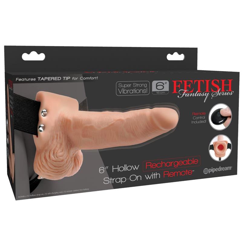 Vibruojantis diržas su tuščiaviduriu dildo