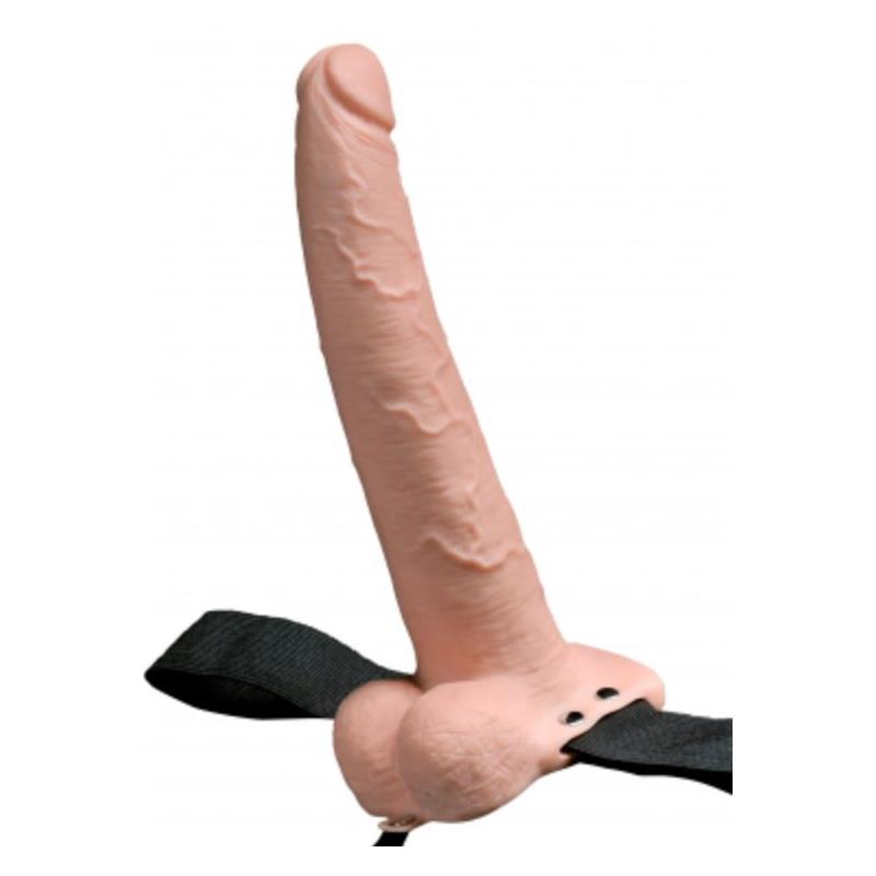 Diržas su tuščiaviduriu dildo ir 10 vibracijos režimų