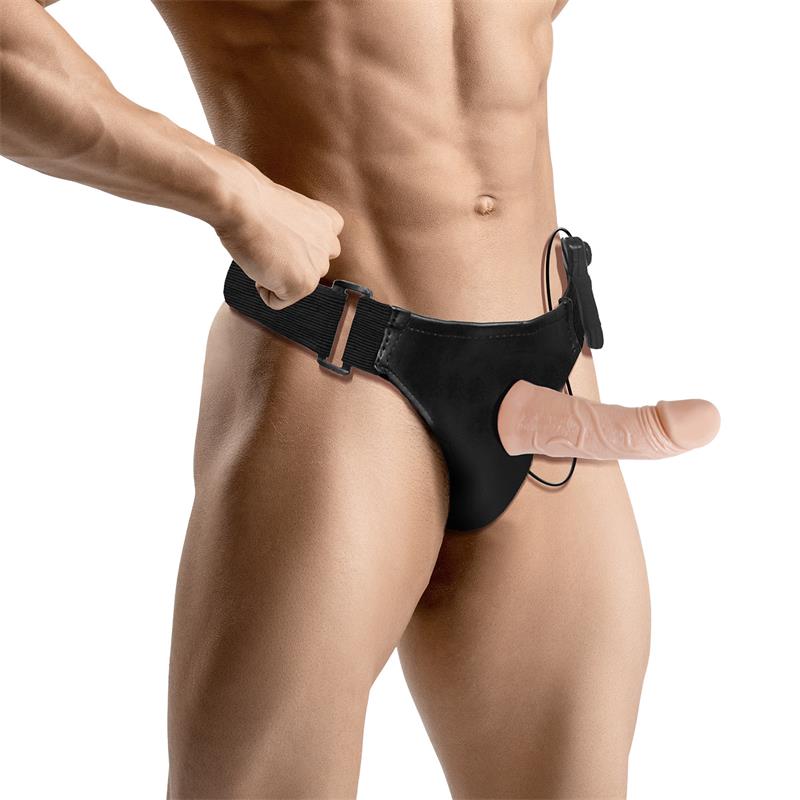 Vibruojantis strap-on su nuimama dildė