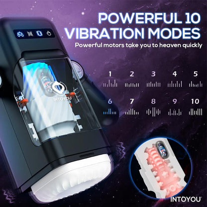 Interaktyvus šildomas masturbatorius su vibracija