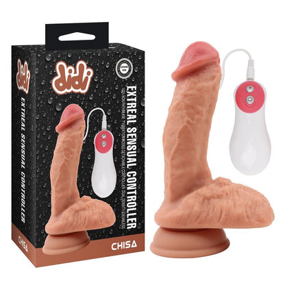 Dviejų tankių dildo su siurbtuku ir vibracija