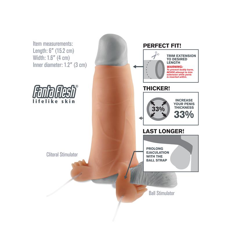 Fantasy X-tensions Real Feel Twin Teazer-Flesh
