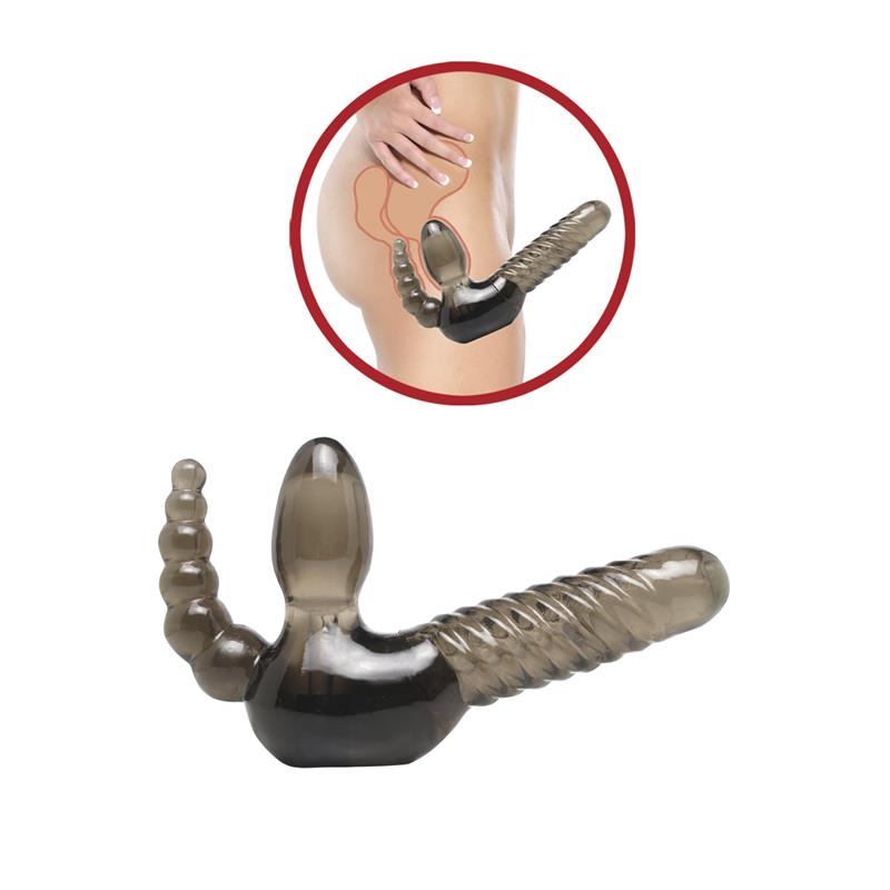 Dvigubas dildo su analiniu stimuliatoriumi