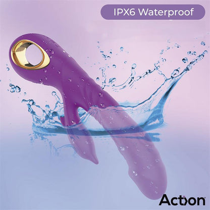 Trijų variklių klitorio vibratorius su teleskopiniu judesiu