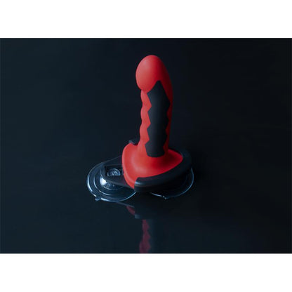Elektrostimuliuojantis dildo su reljefinėmis briaunomis