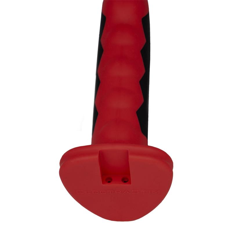 Elektrostimuliuojantis dildo su reljefinėmis briaunomis