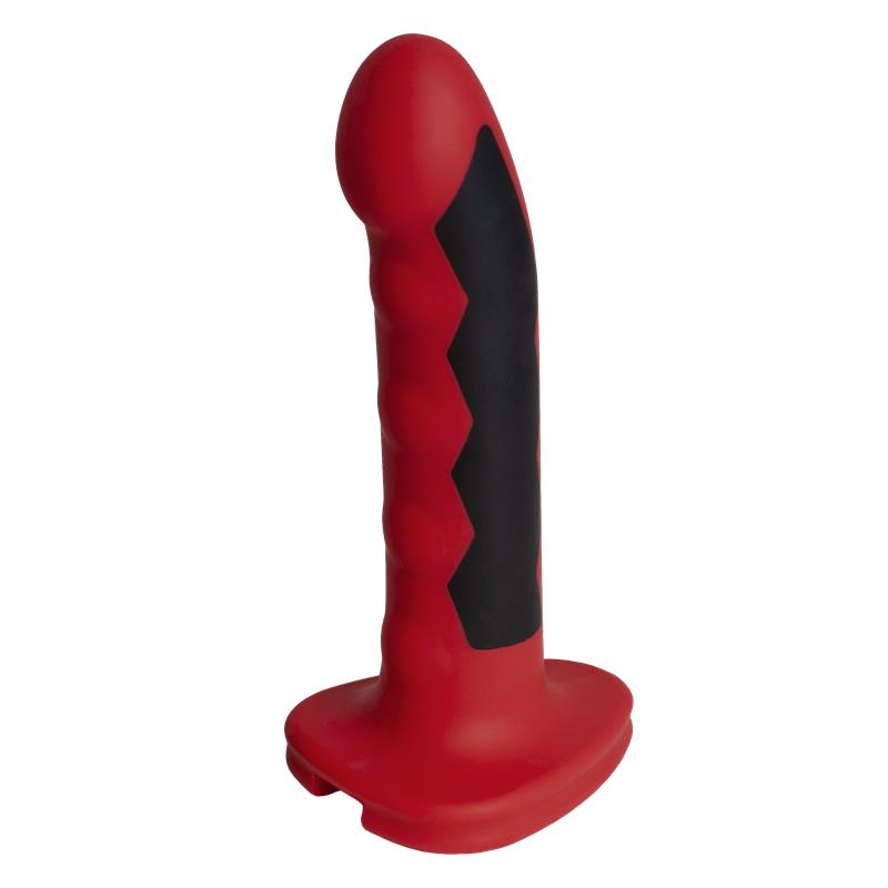 Elektrostimuliuojantis dildo su reljefinėmis briaunomis