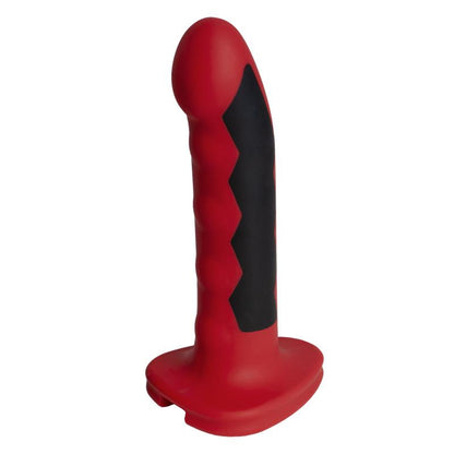 Elektrostimuliuojantis dildo su reljefinėmis briaunomis