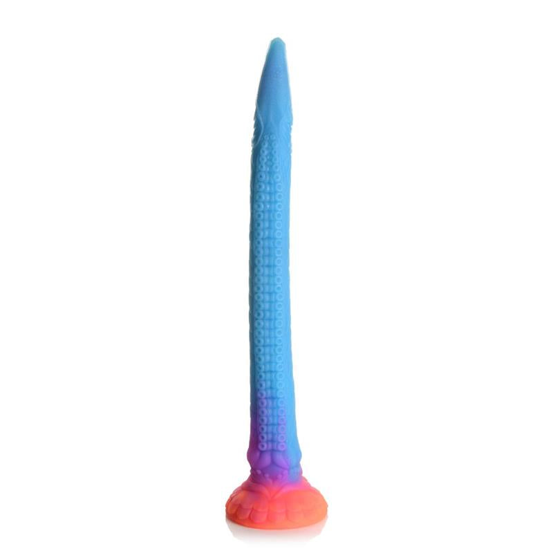 Šviečiantis analinis dildo su tekstūra