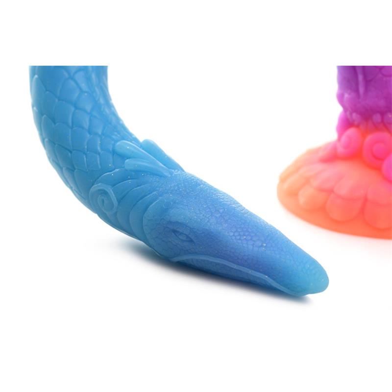 Šviečiantis analinis dildo su tekstūra