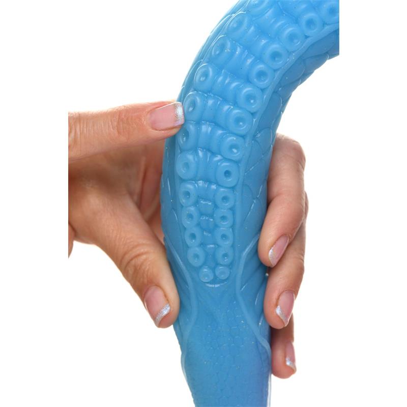 Šviečiantis analinis dildo su tekstūra