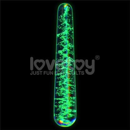 Stiklinis dildo su liuminescencinėmis dėmėmis