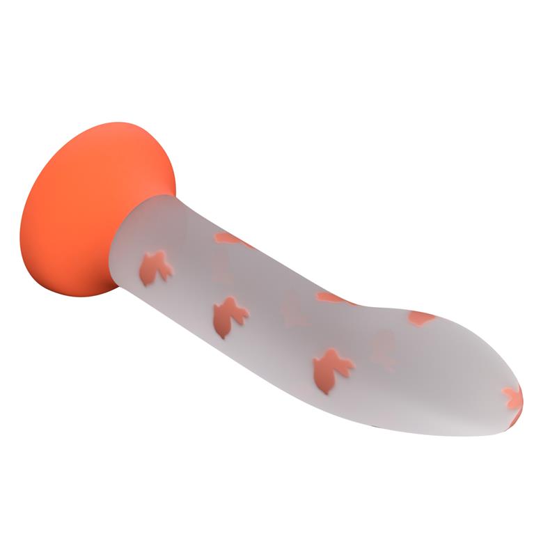 Dildo su švytinčia šerdimi ir siurbtuku