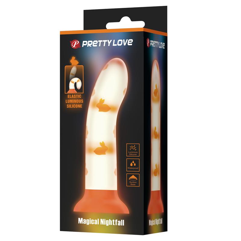 Dildo su švytinčia šerdimi ir siurbtuku