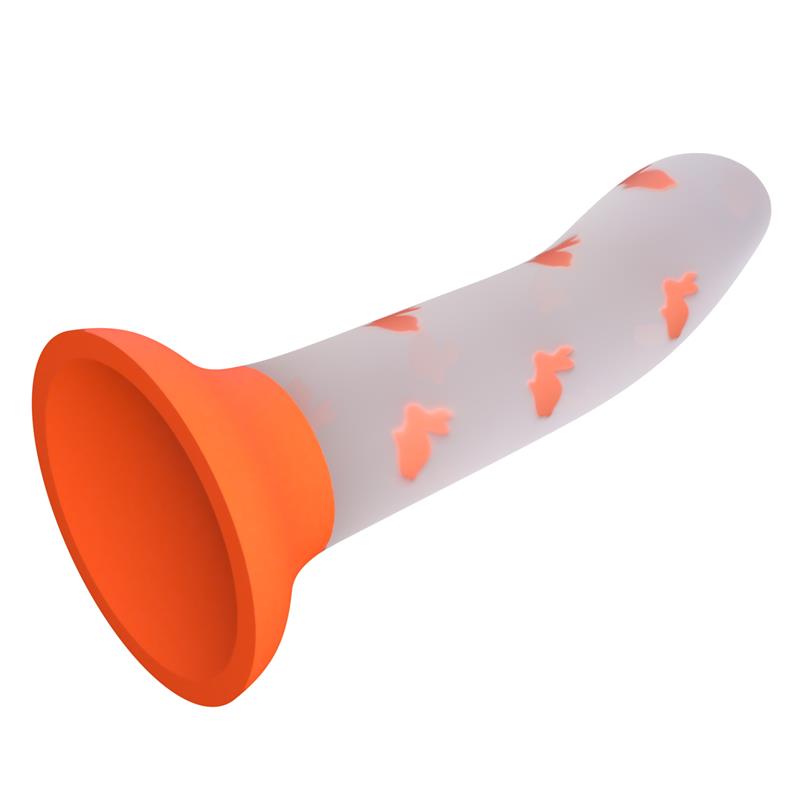 Dildo su švytinčia šerdimi ir siurbtuku