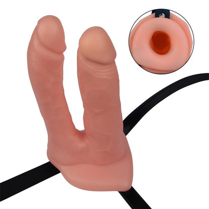 Dvigubas dildo diržas su reguliuojamu ilgumu