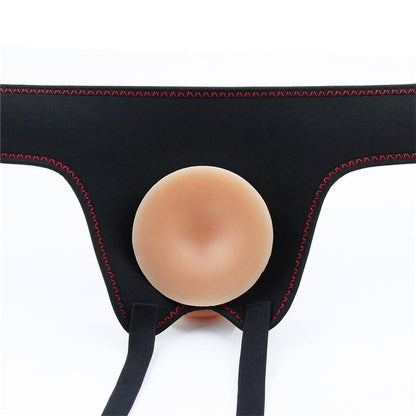 Reguliuojamas diržas su tikrovišku dildo