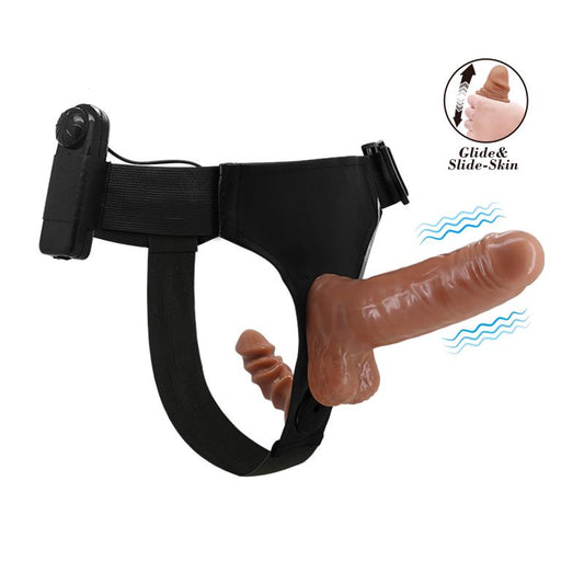 Dvigubas dildo su vibracija ir laidiniu valdymu