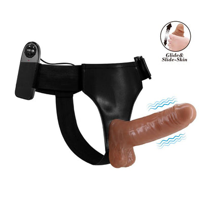 Vibruojantis dildo diržai su reguliuojamais diržais