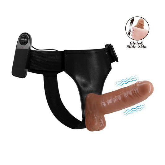 Vibruojantis dildo diržai su reguliuojamais diržais