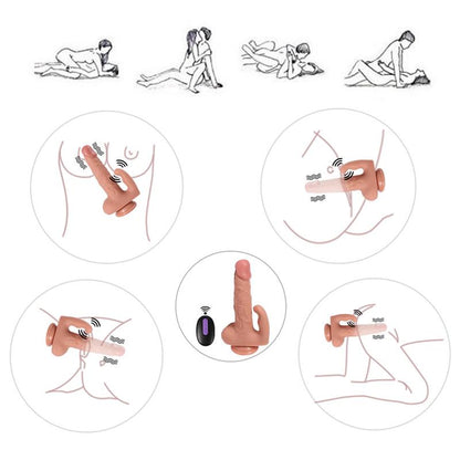 Dildo su klitorio stimuliatoriumi ir 20 vibracijos režimų