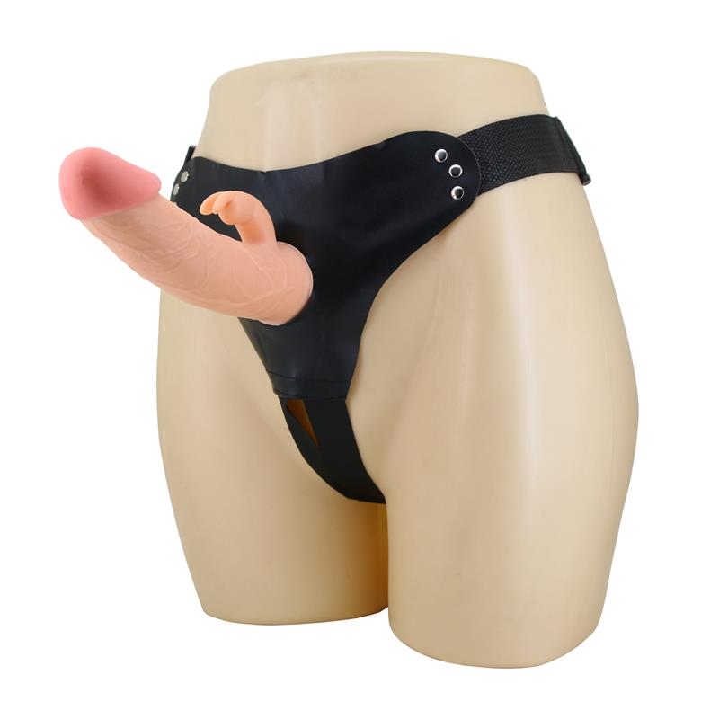 Triušio dildo petnešos su reguliuojamomis juostomis