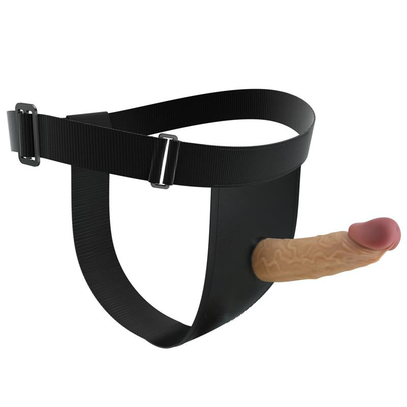 Tuščiaviduris dildo su reguliuojamais dirželiais