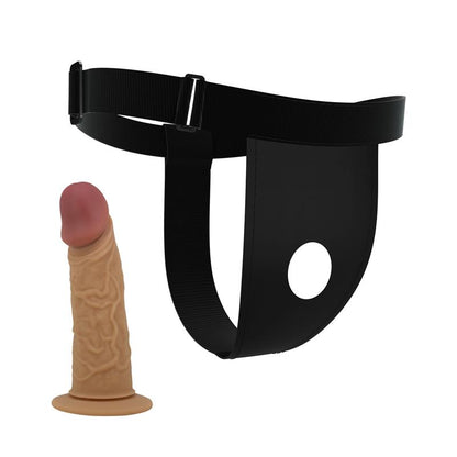 Tuščiaviduris dildo su reguliuojamais dirželiais