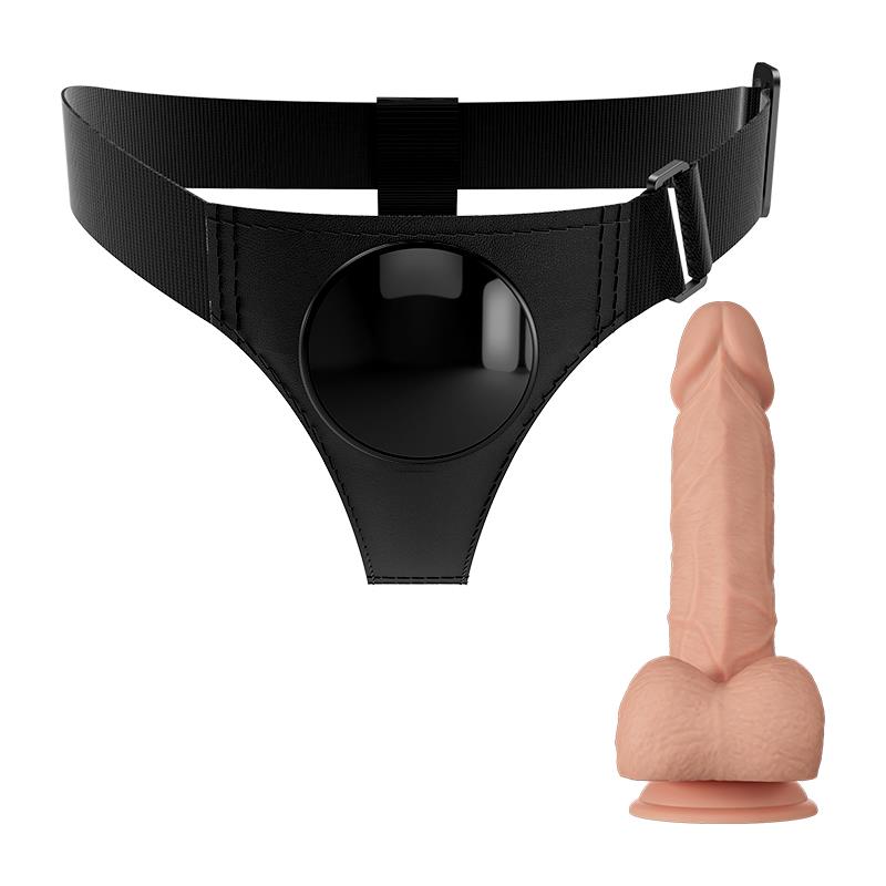 Diržinis dildo su reguliuojamu prigludimu