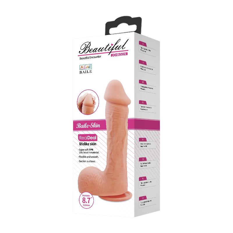Tikroviškas dildo su siurbtuku ir tekstūra