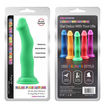 Silikoninis dildo su siurbtuku ir lankstumu