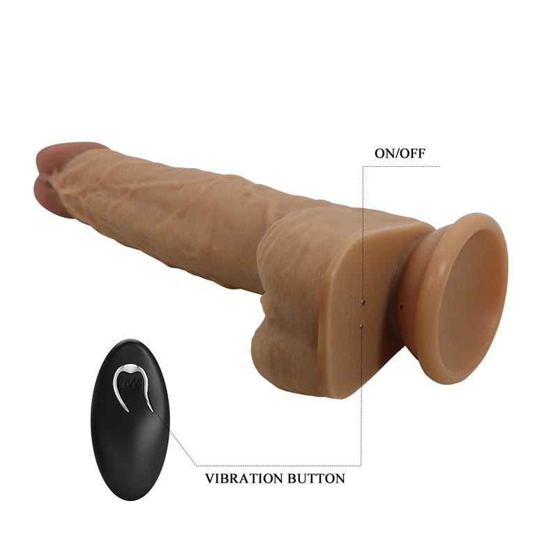 Vibruojantis dildo su stūmimo mechanizmu