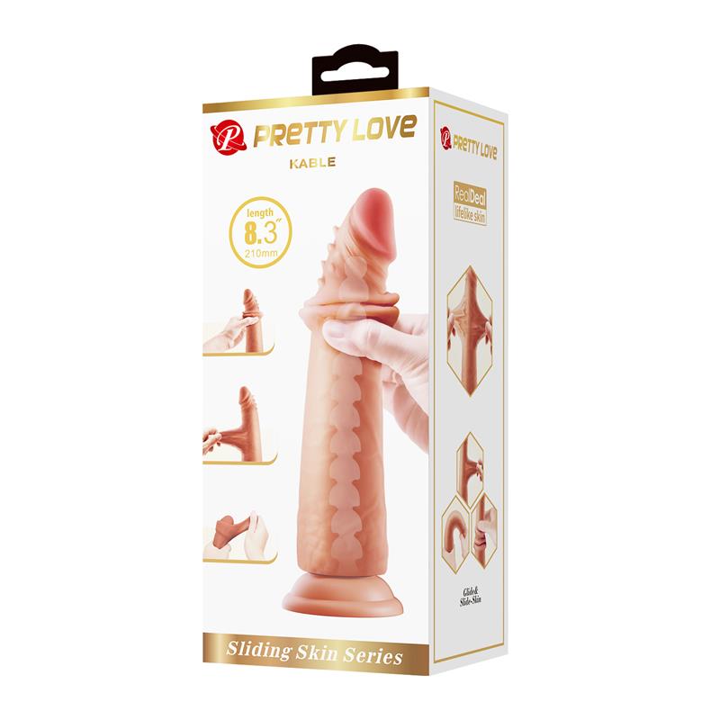 Realistiškas dildo su siurbtuku ir lankstumu