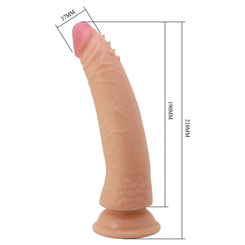 Tikroviškas dildo su siurbtuku ir lankstumu