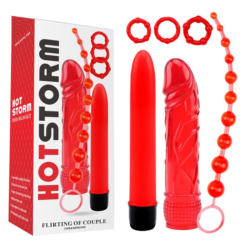 Erotinių žaislų rinkinys su dildo ir vibracija