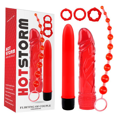 Erotinių žaislų rinkinys su dildo ir vibracija