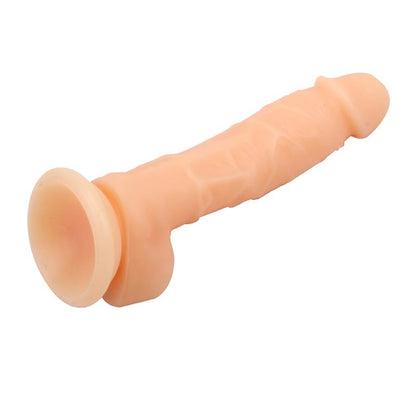 Tikroviškas dildo su siurbtuku ir ergonomišku profiliu