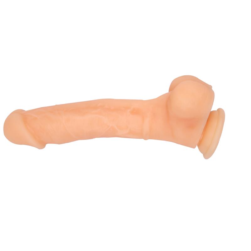 Tikroviškas dildo su siurbtuku ir ergonomišku profiliu