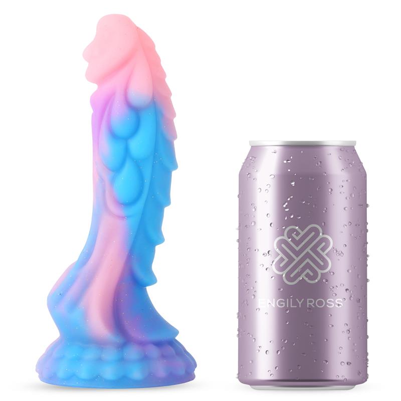 Drakono formos dildo su siurbtuku ir šviesa