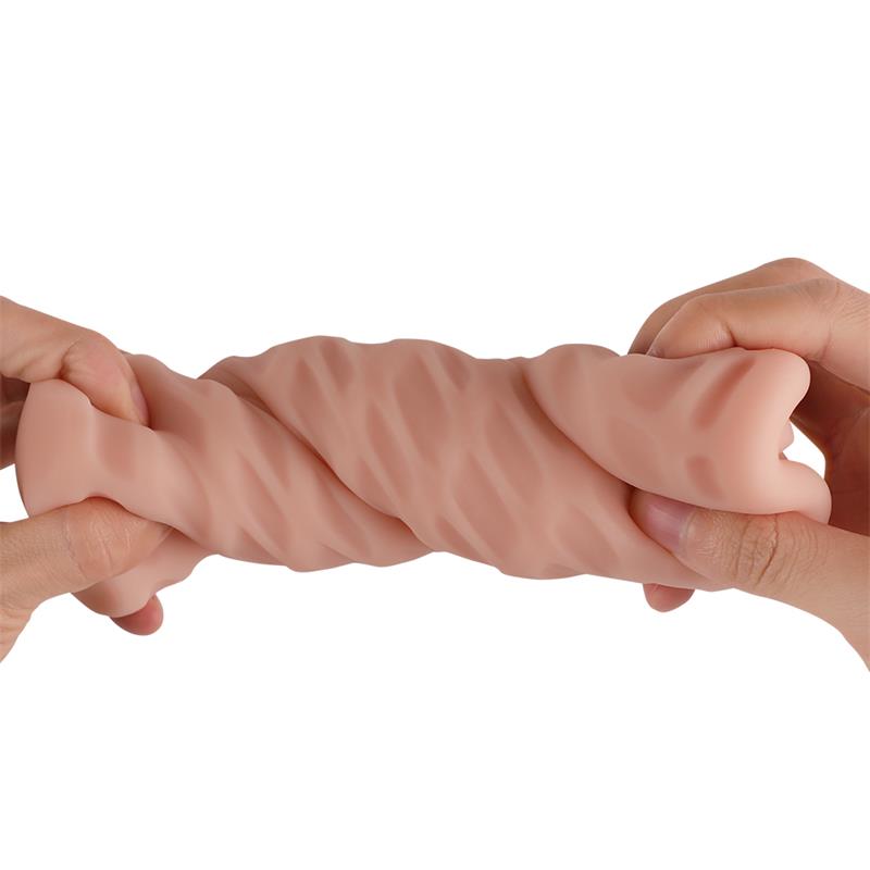 Masturbatorius su minkšta ir lankstia rankove