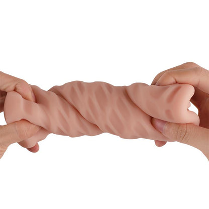 Masturbatorius su minkšta ir lankstia rankove